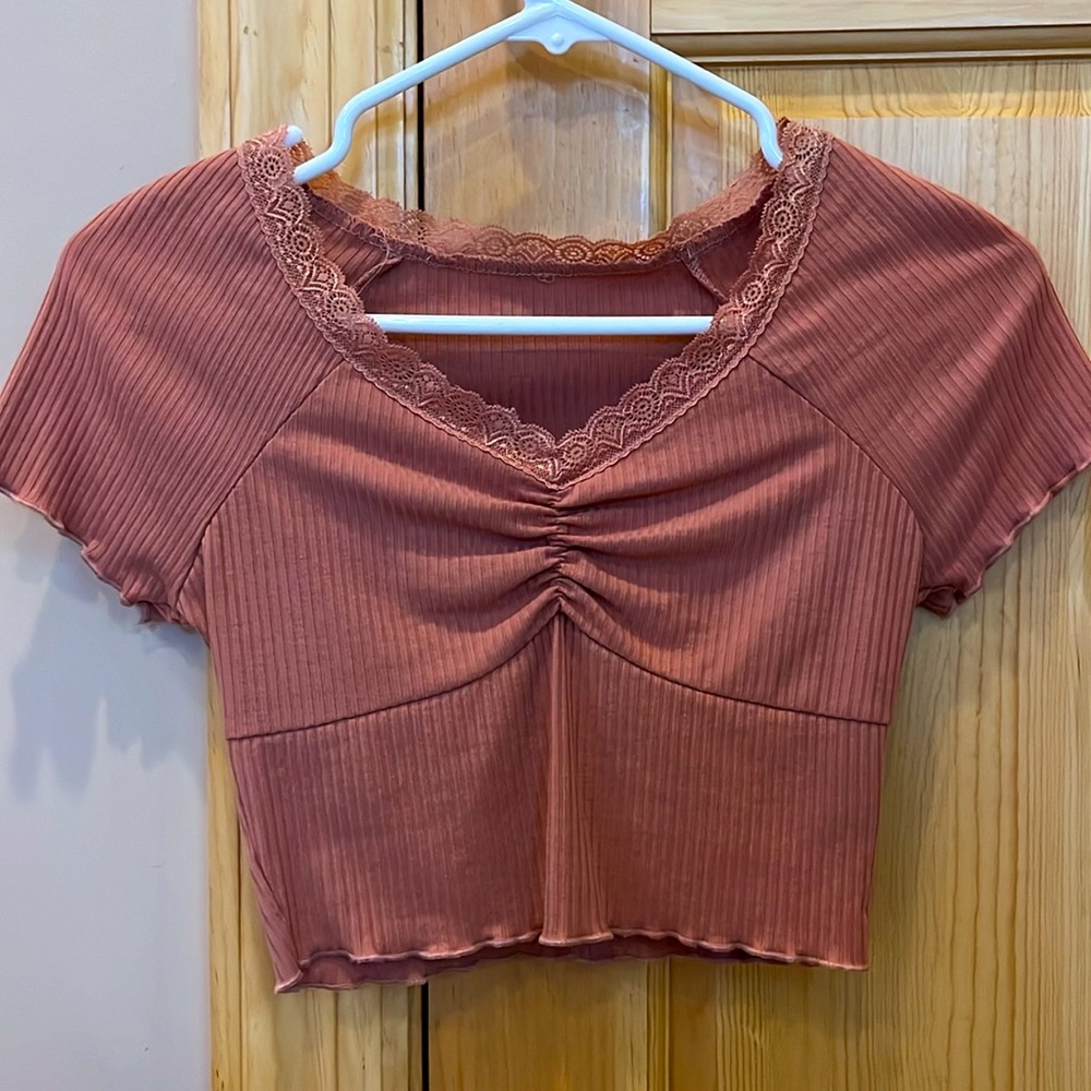 pink lace top women’s xs shein